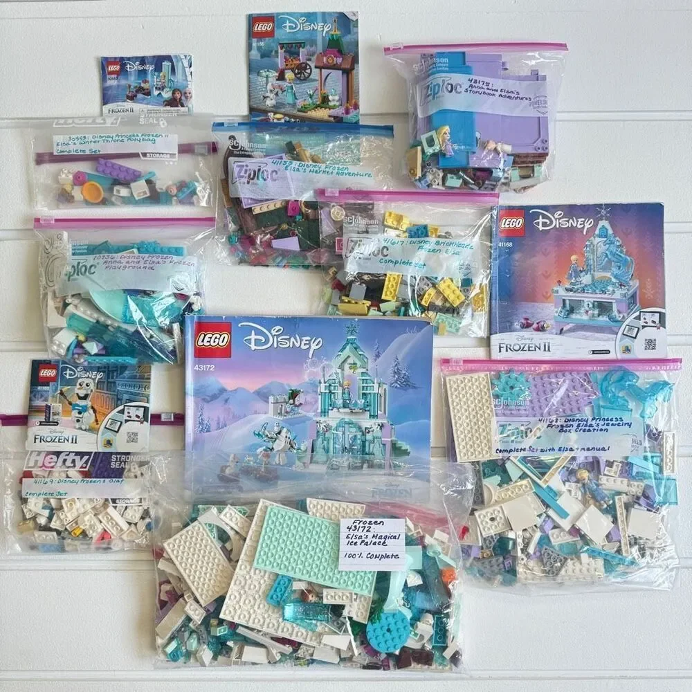 Lego Frozen & Frozen II Lot - 8 Sets With Minifigures & Manuals Olaf Anna Elsa